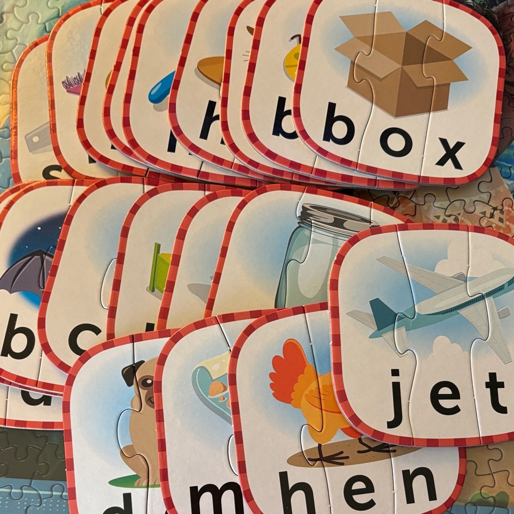 Colorful Word Puzzle Cards